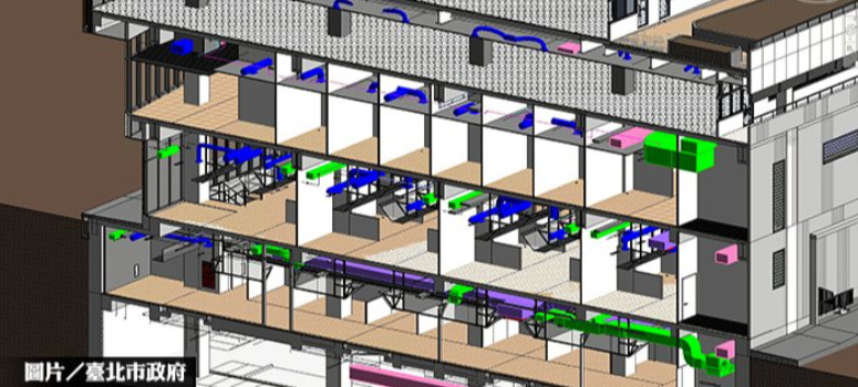 南門市場導入BIM技術（建築資訊模型） 透視建築整體結構