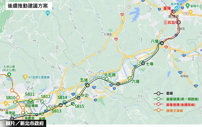 基隆捷運、汐東捷運，輕軌中運量捷運同步推動